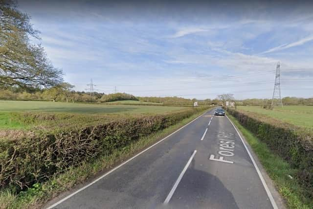 The collision happened in Forest Road, Denmead, on Saturday. Picture: Google Street View