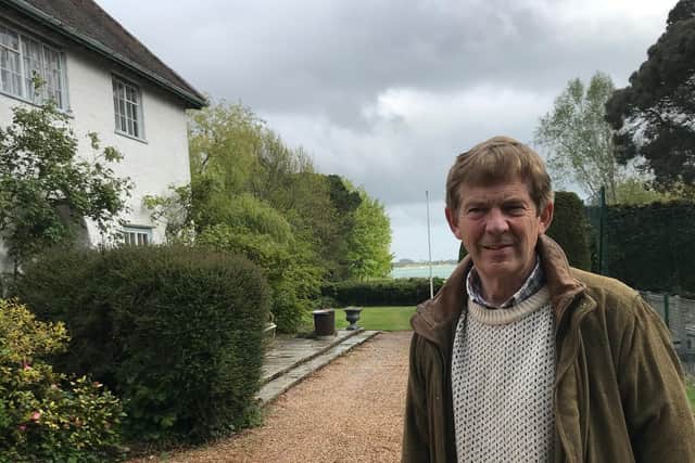 Charles Glanville outside Fowley Cottage