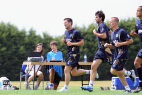David Nugent, Marc Wilson and Matt Ritchie on the first day of pre-season in July 2010. Picture: Robin Jones