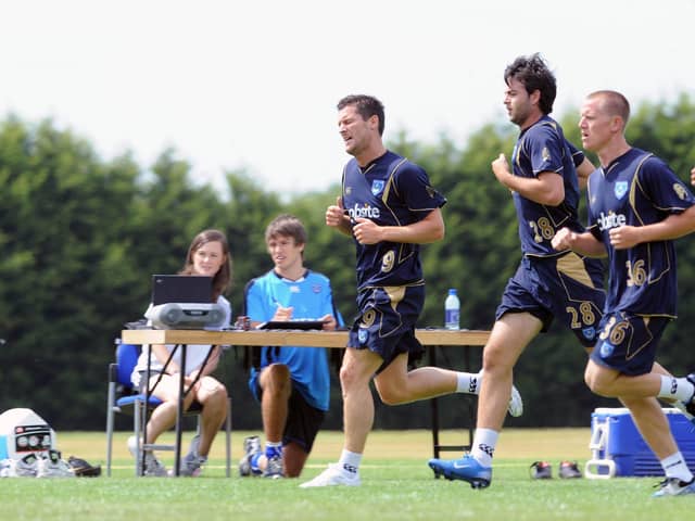 David Nugent, Marc Wilson and Matt Ritchie on the first day of pre-season in July 2010. Picture: Robin Jones