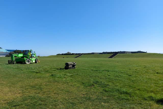The Brent geese refuge in Castle Field, in Southsea, has now been removed. Pictured 29 March 2021