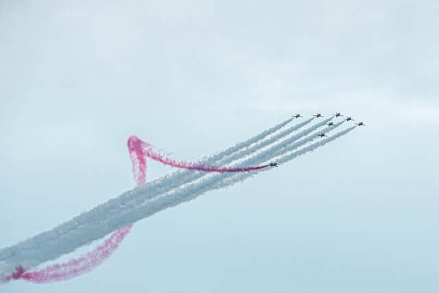 Red Arrows flying above Portsmouth Harbour on Wednesday 20th October 2021
Picture: Habibur Rahman