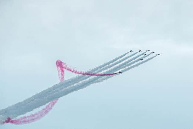 Red Arrows flying above Portsmouth Harbour on Wednesday 20th October 2021

Picture: Habibur Rahman