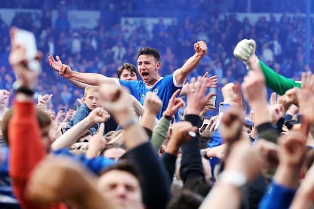 Enda Stevens won the League Two title in his final Pompey appearance in May 2017. Picture: Joe Pepler/Digital South