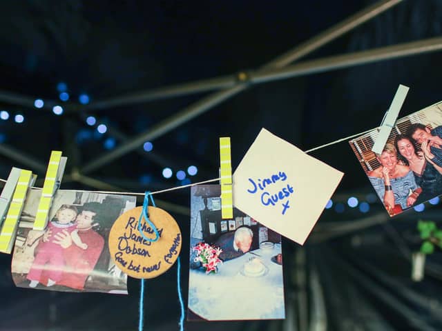 The memorial tent at the Let's Get Talking About Suicide event. Picture: Chris Moorhouse