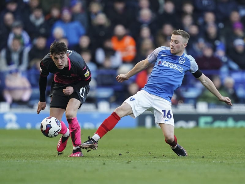 Joe Morrell in the action during the Fratton Park visit of Exeter. Picture: Jason Brown/ProSportsImages