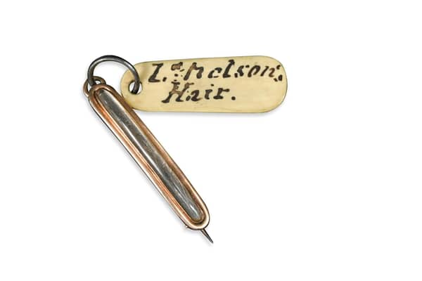 A brooch containing a lock of Admiral Lord Nelson hair which has a pre-sale estimate of £2,000 to £4,000 and is one of the lots which will go on sale at Cheffins in Cambridge as part of the company's Fine Sale on September 22 Picture: Cheffins/PA Wire