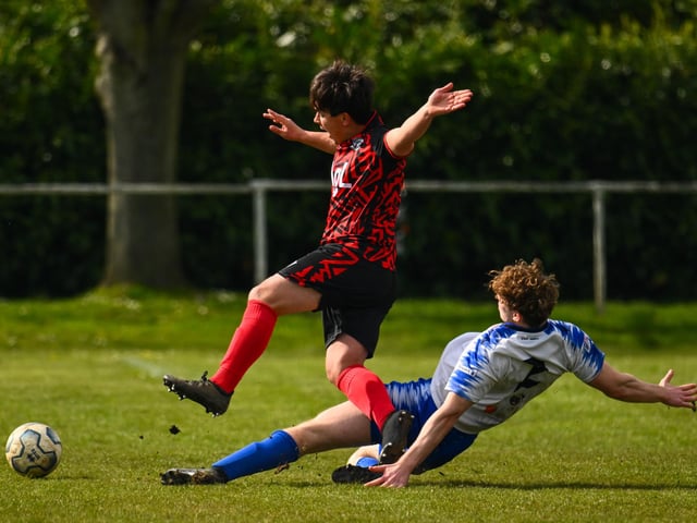 Locks' Connor Johnson is tackled v Clanfield. Picture by Richard Murray