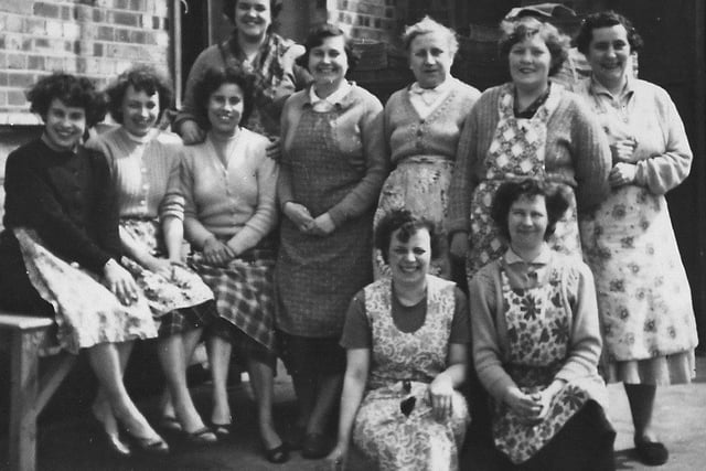 Girls from Drings cardboard factory, Hilsea. Portsmouth girls who worked at Drings, the cardboard factory at Hilsea. Picture: Beryl Price nee Purkis