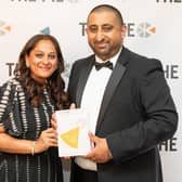 Bobby and his wife Rozina with his PIEoneer award for ‘Outstanding Contribution to the Industry 2023’