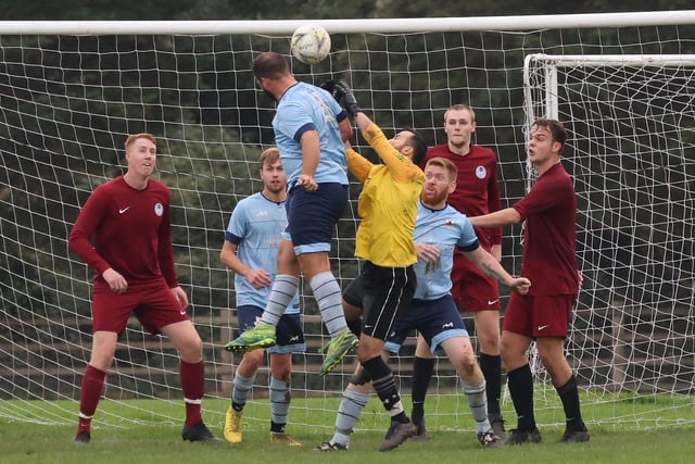 Portchester Rovers (blue) v Burrfields. Picture by Kevin Shipp