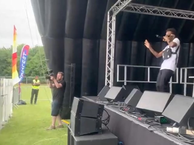 Tinchy Stryder on stage at Swanmore College's Swanfest - June 18, 2022