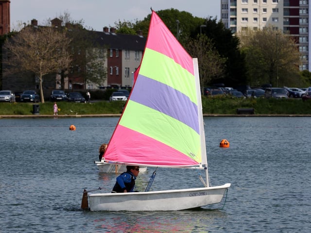 A child trying sailing at the Marine Festival on Saturday, May 20 2023.
Picture: Sam Stephenson.