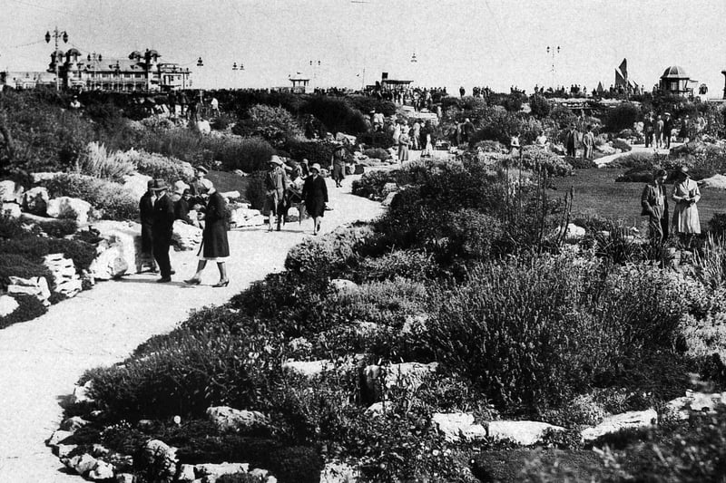 The Rock Gardens, Southsea, between the wars. They were laid out by the council in the 1920s when much of the Common was bought by Portmsouth from the War Office