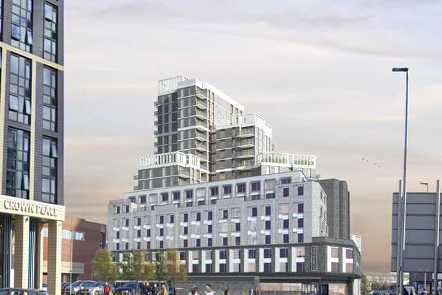 A tower block planned for the old mail sorting office in Slindon Street in Portsmouth
