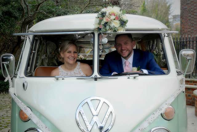 Dulcie and Pete May in their Volkswagen campervan. Picture: Mark Robbins Photography