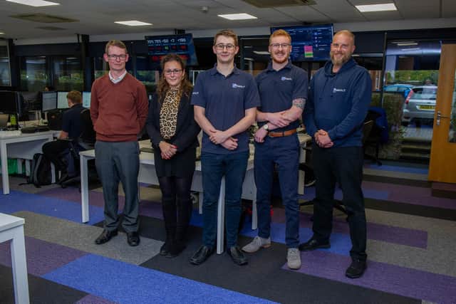 Five new technical engineers – Mark Beckett, Andrea Oslobanu, George Aubin, Chris Hayter and Adam Bacon