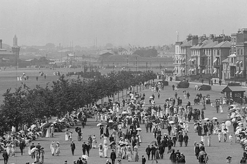 An Edwardian view of Sunday afternoon on Ladies Mile, Southsea Common