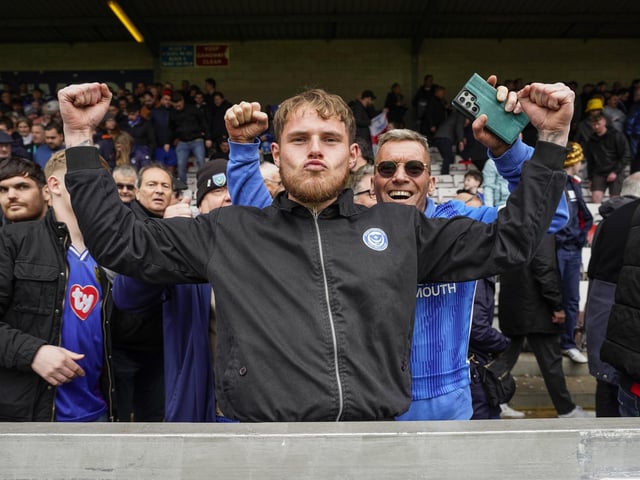 The Pompey promotion party was still going at Sincil Bank on Saturday