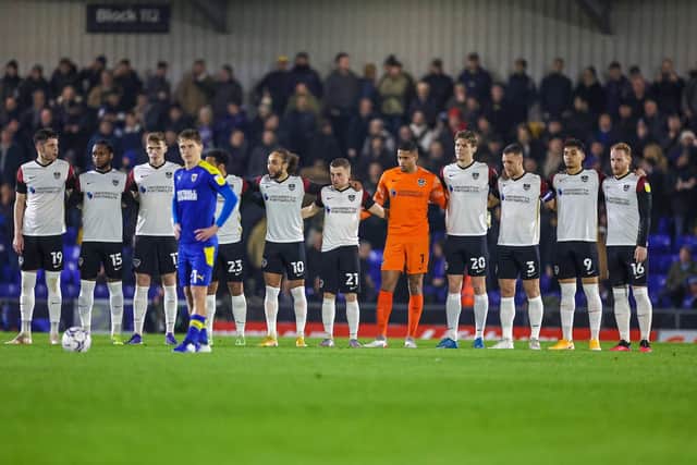 Tyler Walker (far right - wearing number 9) and George Hirst (far left - wearing number 19) played together for the first time at AFC WImbledon. Their fathers were Sheffield Wednesday team-mates 25 years earlier. Picture: Nigel Keene/ProSportsImages