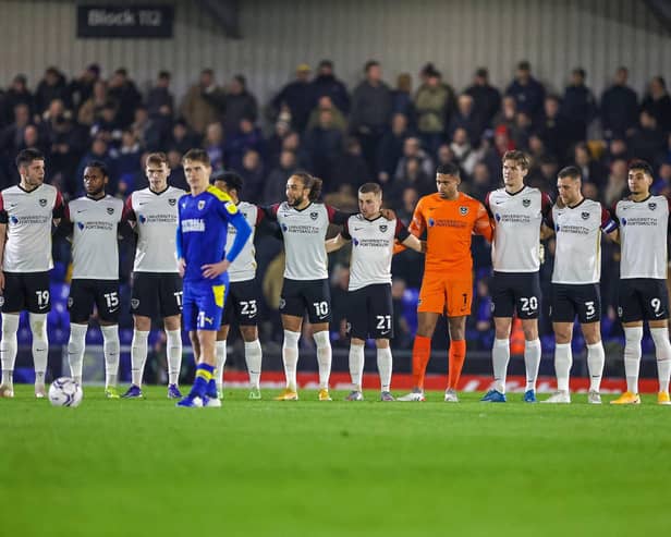 Tyler Walker (far right - wearing number 9) and George Hirst (far left - wearing number 19) played together for the first time at AFC WImbledon. Their fathers were Sheffield Wednesday team-mates 25 years earlier. Picture: Nigel Keene/ProSportsImages