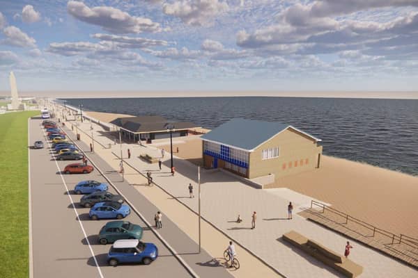 A CGI of the proposed sea defences near Southsea Common - including the new one-way system. Credit: Coastal Partners
