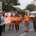 Just Stop Oil protesters marching in Portsmouth.