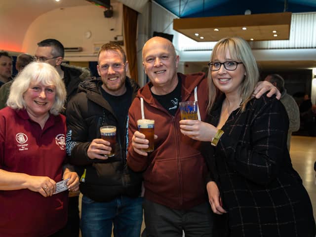 Friends enjoying the variety offered at the Gosport Winterfest. Picture: Mike Cooter (250223)