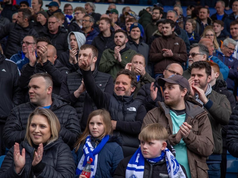 Pompey fans in the North Lower got the best seats in the house for the half-time entertainment.