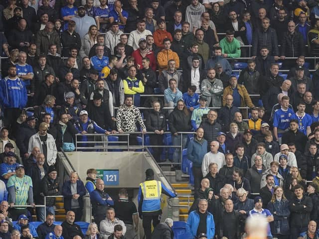 Pompey had 2,413 supporters cheering them on at Cardiff. They boast a better away following than the Welsh side in the Championship’s average away attendance table. Picture: Jason Brown/ProSportsImages