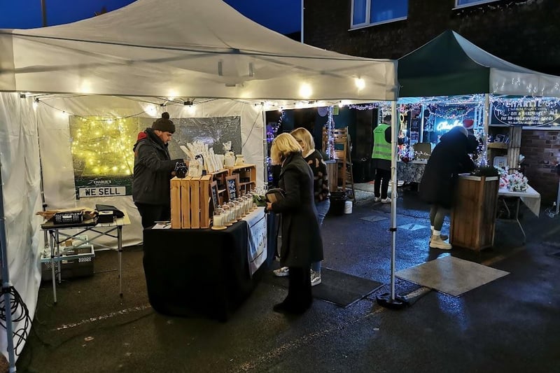 The Hampshire Wick stand starts to trade at the Clanfield Christmas late night shopping event