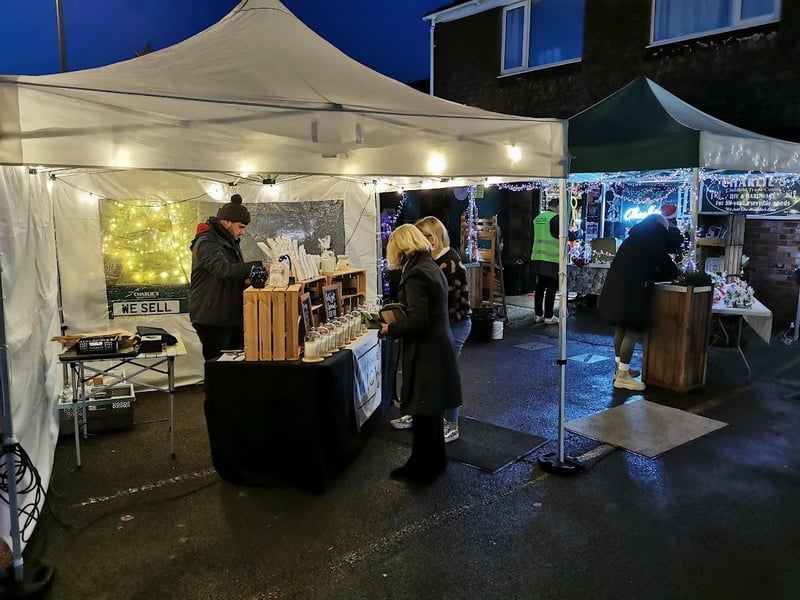 The Hampshire Wick stand starts to trade at the Clanfield Christmas late night shopping event