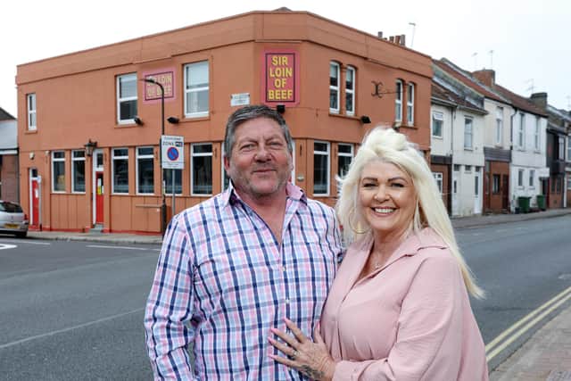 Garry and Sue Disdle are the new landlord and landlady at the Sir Loin of Beef, Highland Road, Portsmouth. Picture: Chris Moorhouse (210421-09)