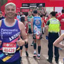 Andy Green completing the London Marathon in memory of his mum