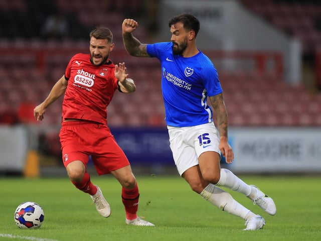 Back playing at Fratton Park after almost 12 years away and another encouraging showing from the local lad. Had a very impressive pre-season. Picture: Simon Roe/ProSportsImages