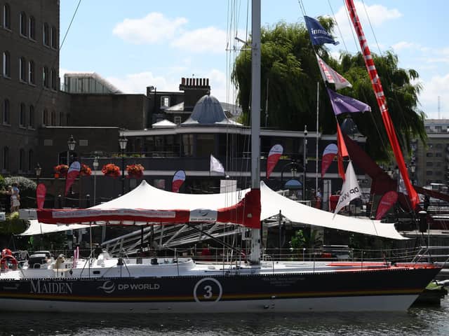 "Maiden", the yacht that under the leadership of Tracey Edwards, came second in theWhitbread Round the World Yacht Race in 1989/90, will compete in the Ocean Globe Race with a new all-female crew, using traditional, celestial navigation. Picture  by Daniel Leal, AFP