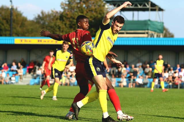 Bradley Tarbuck in action against the Met Police. Picture: Tom Phillips