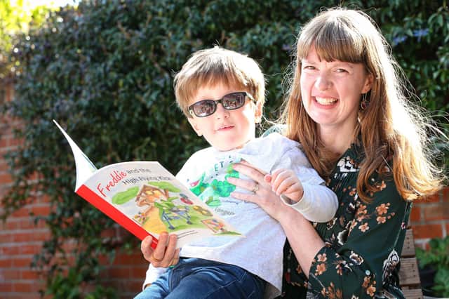 Adelle Spindlove has just had her first book published about The Supersiblings Gang. She is pictured here in Baffins with her son, Rowan, 5. Picture: Chris Moorhouse (jpns 240421-02)