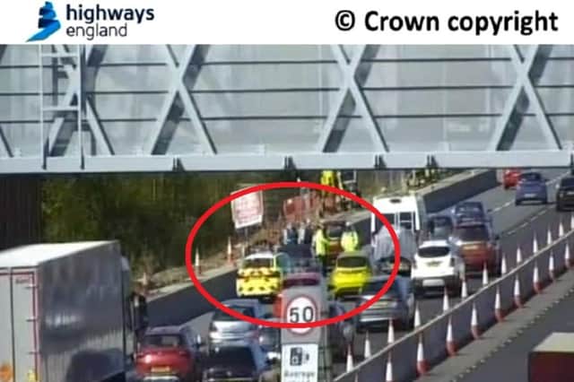 M27 incident on April 17. Picture by Highways Agency