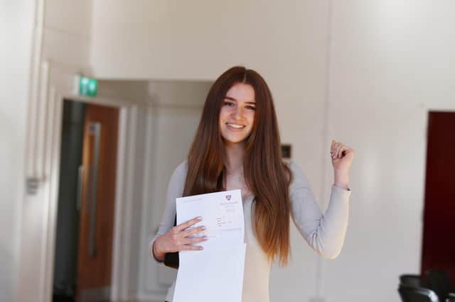 Ella Gillett with her results at Portsmouth High School - she achieved 3 A*s. Picture: Habibur Rahman