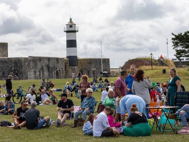 Pictured - lots of people turned out for the free music event
Photos by Alex Shute