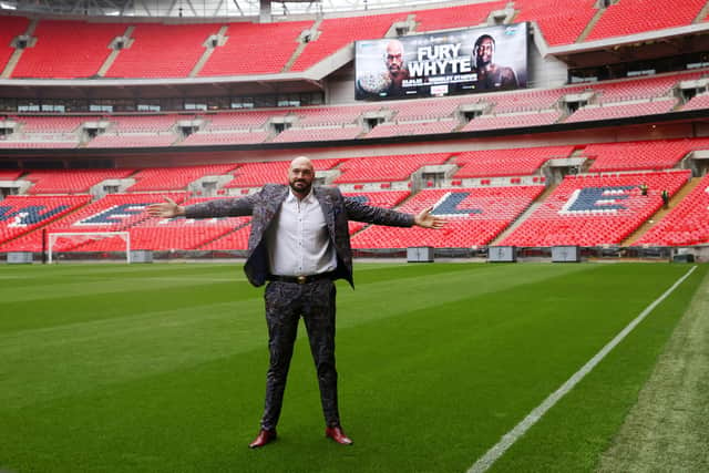 Reigning WBC world heavyweight champion Tyson Fury defends his title against fellow Brit Dillian Whyte at Wembley Stadium on April 23 Picture: James Chance/Getty Images
