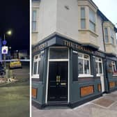 The pub before and after repairs