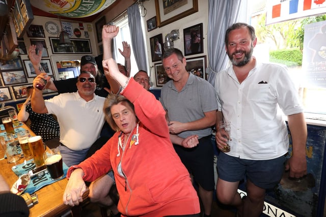 Fans finished the night celebrating after England won 2-1 after extra time.Picture: Sam Stephenson.