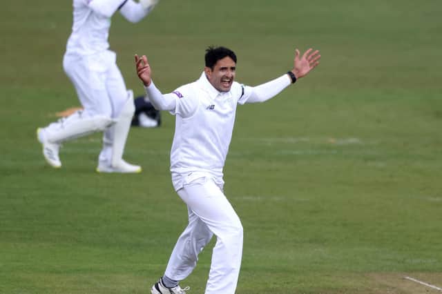 Mohammad Abbas picked up two wickets late in the day for Hampshire at Lancashire. Picture: Alex Pantling/Getty Images