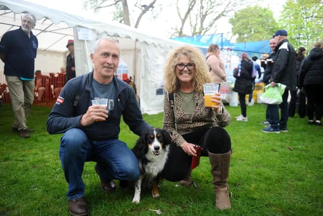 Mark and Lorna Underhill with their dog Shelly at the St Mary’s May Fayre in 2024.