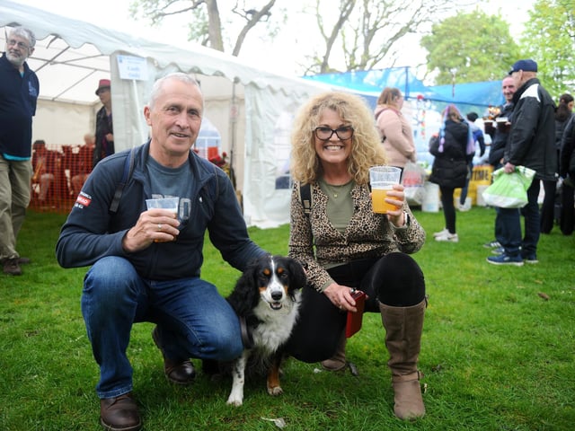 St Mary's Church in Fratton, May Fayre took place on bank holiday Monday, May 6, 2024.Pictured is: Mark and Lorna Underhill with their dog Shelly (5).Picture: Sarah Standing (060524-8465)