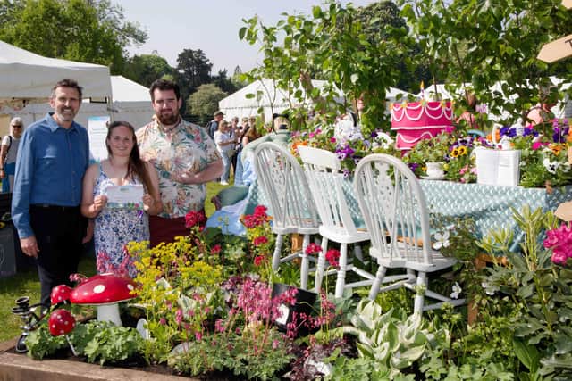 Briony and Jonathan Dakic, winners of the ‘best in show’ Beautiful Border and Platinum award at this year’s BBC Gardeners’ World Spring Fair, Beaulieu