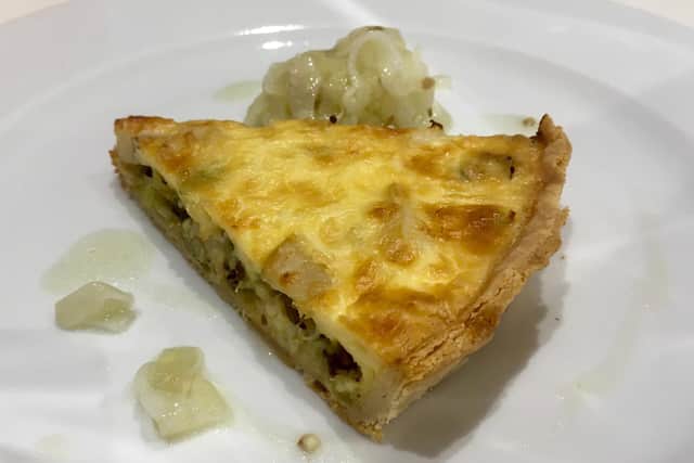 Smoked haddock, leek, and mustard by Lawrence Murphy