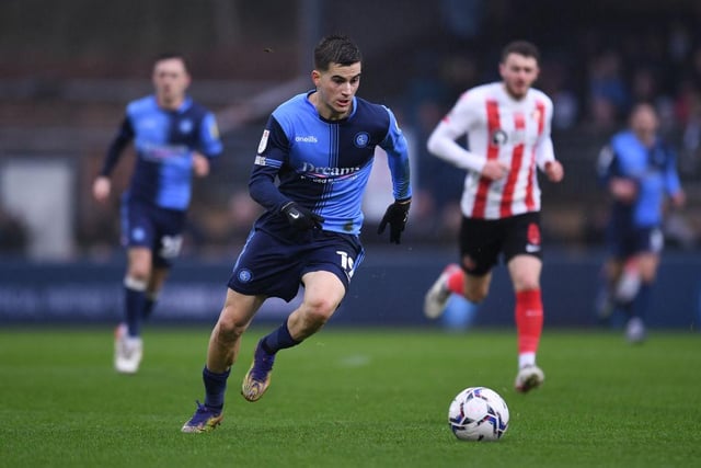 Age: 21 - Position: Attacking Midfielder - Current club: Wycombe Wanderers, Football Manager valuation: £1million - £3.1million - Average rating in simulated season: 6.74